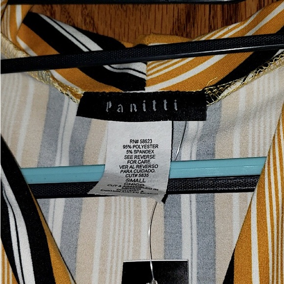 🆕🔥PANITTI BRAND VERY STYLISH&CHIC SLEEVELESS COLLAR&TYE BOW IN THE MIDDLE  👚 - Picture 8 of 10